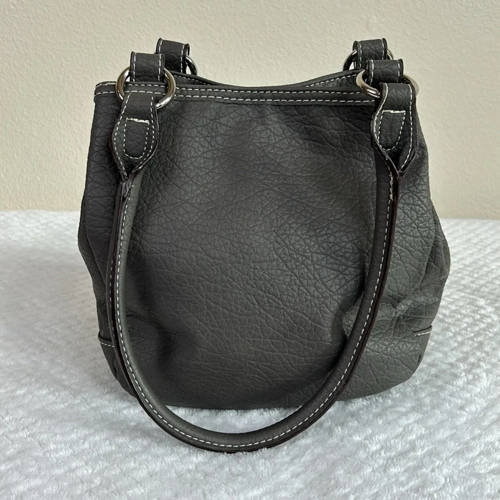Rosetti Gray Mini Tote Shoulder Bag Faux Leather Vintage Purse - Picture 6 of 17